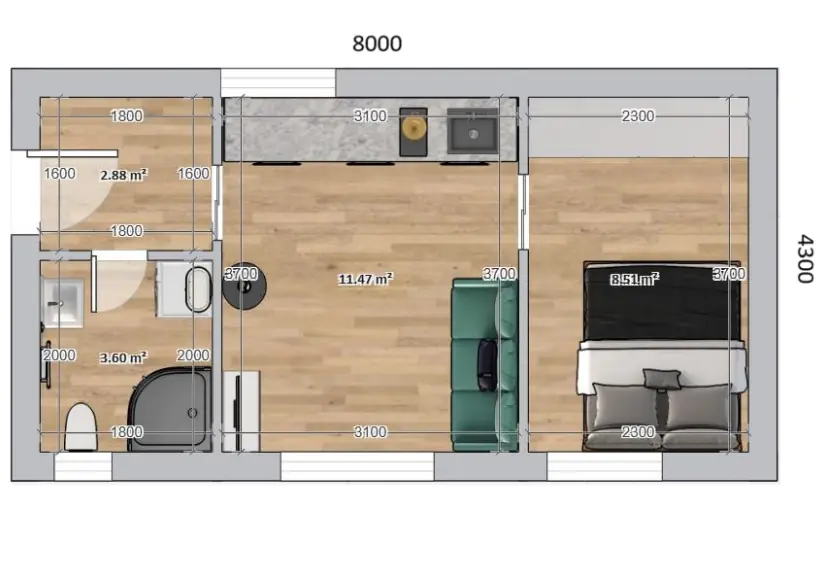 Dřevostavba Standard 35 m² fotografie 5